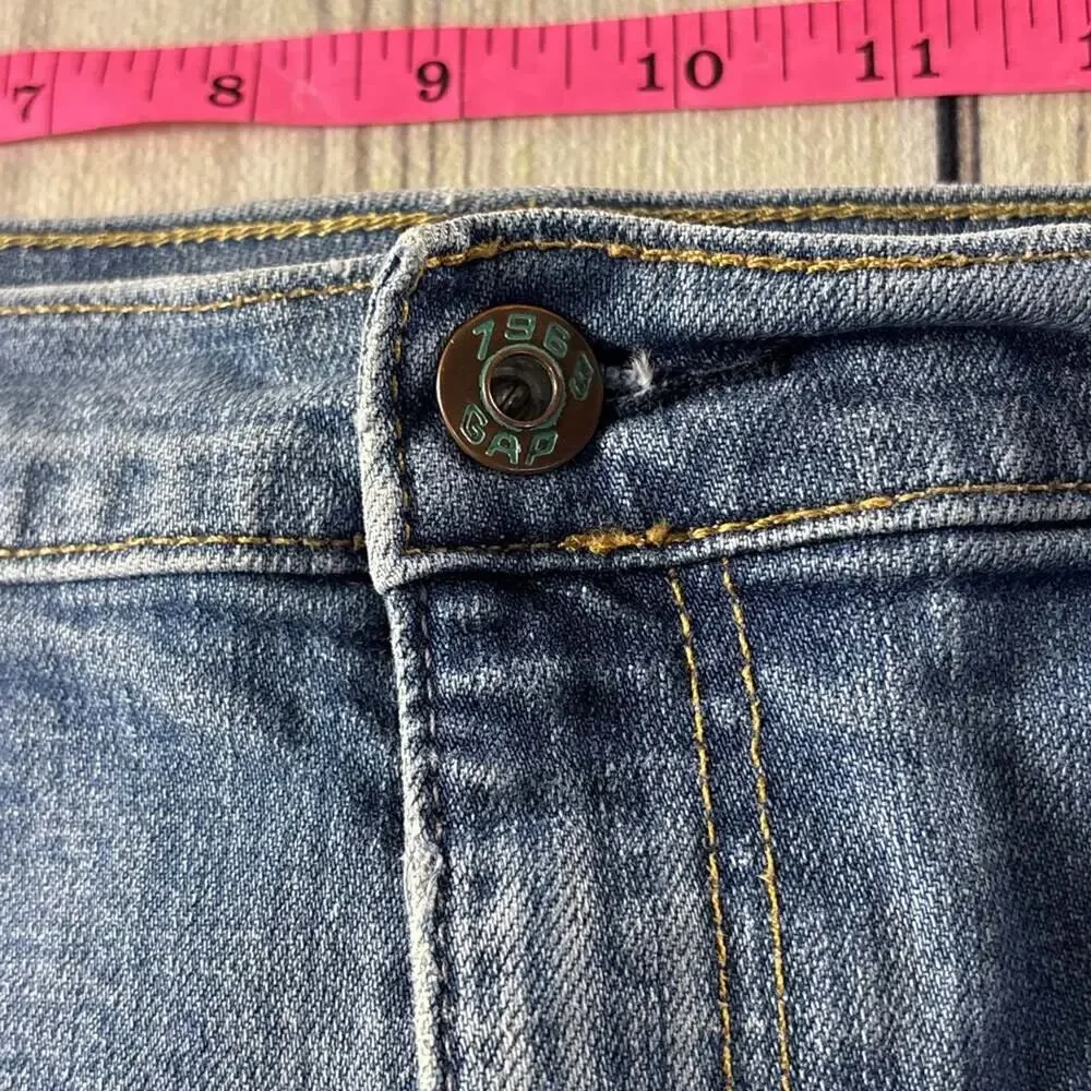 GAP 1969 9.5” Rise Flare Jeans Women's Blue Denim Size 14 Stretch - Picture 4 of 10